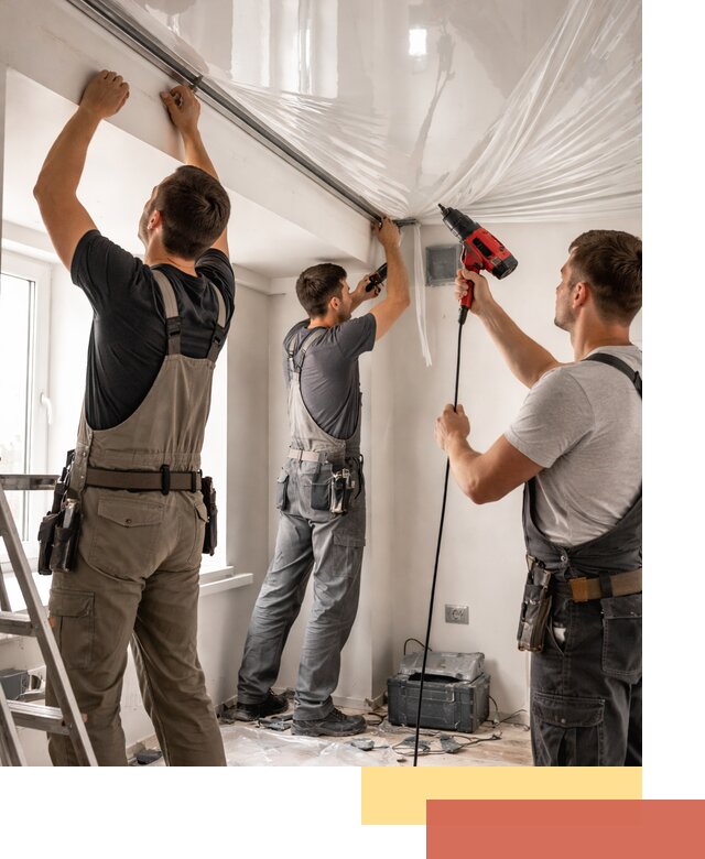 Монтаж глянцевого натяжного потолка в Волгодонске быстро и качественно