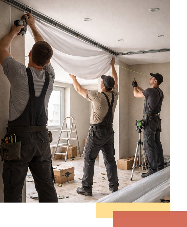 Монтаж парящего натяжного потолка под ключ в Волгодонске