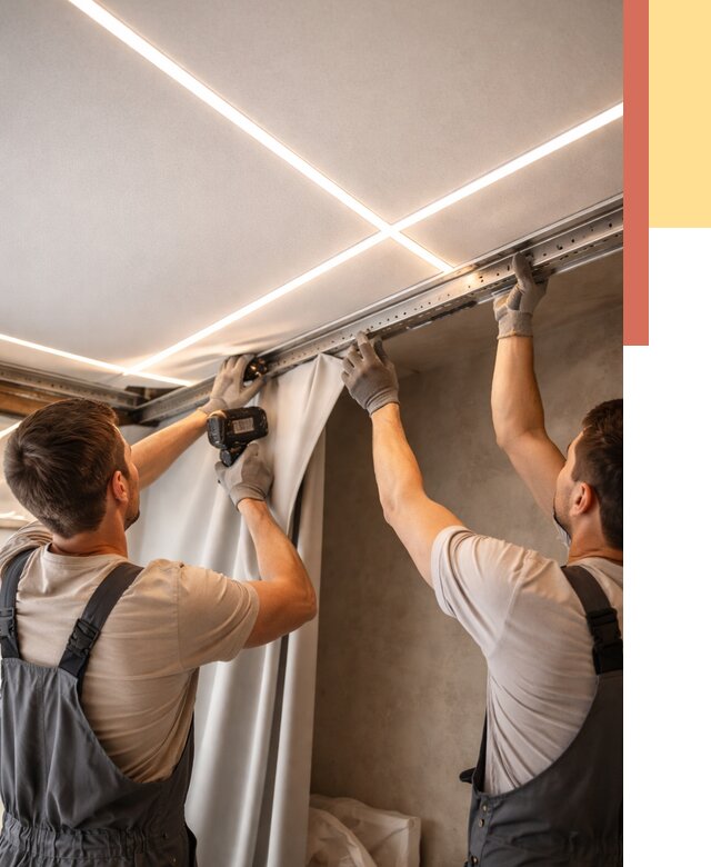 Монтаж натяжного потолка со световыми линиями в Волгодонске от 1313 руб. | ОТДЕЛОЧНИК-Вгн