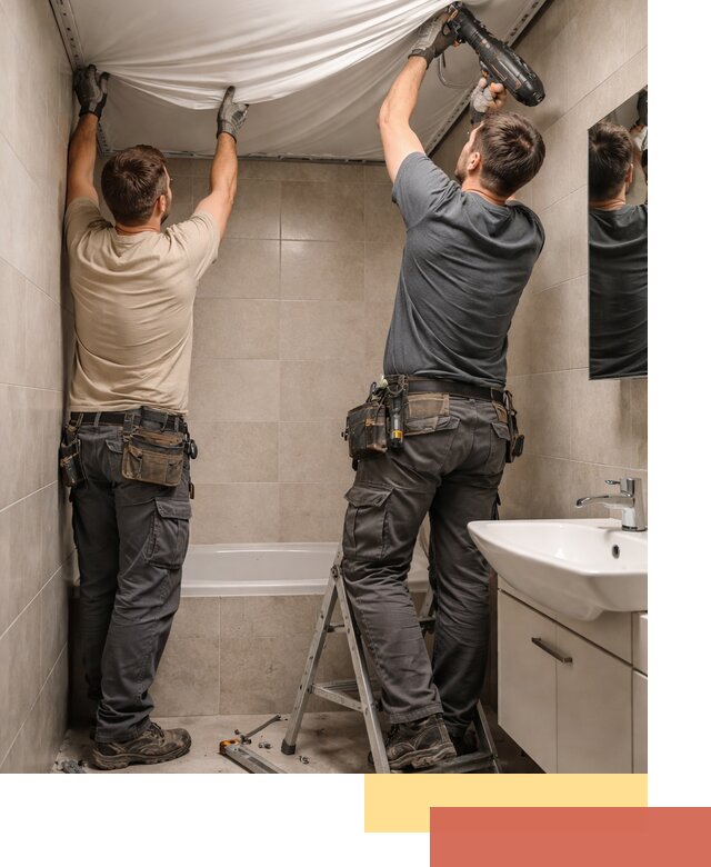 Монтаж натяжного потолка в ванной в Волгодонске быстро и качественно