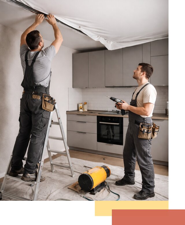 Монтаж натяжного потолка на кухне в Волгодонске