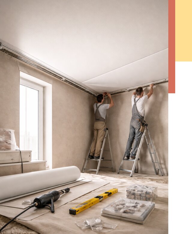 Монтаж натяжного потолка в спальне в Волгодонске от 4158 руб. под ключ | ОТДЕЛОЧНИК-Вгн