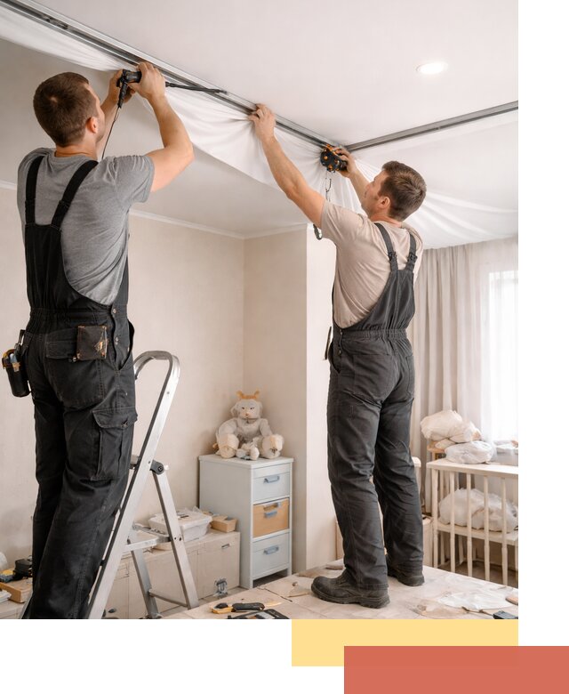 Монтаж натяжного потолка в детской комнате в Волгодонске