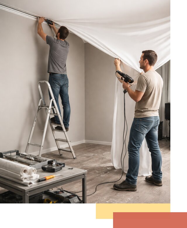 Монтаж натяжного потолка в студии в Волгодонске