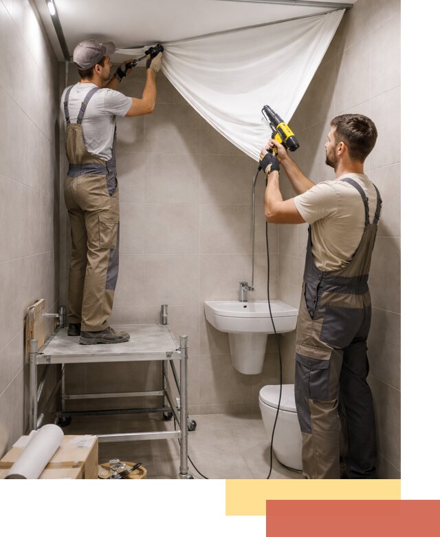 Монтаж натяжного потолка в санузле в Волгодонске