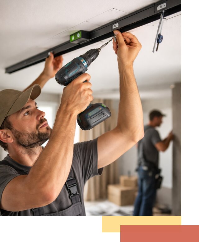 Установка трековых светильников в натяжной потолок в Волгодонске