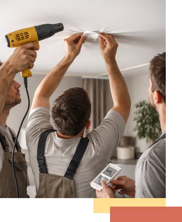 Ремонт прокола полотна натяжного потолка в Волгодонске