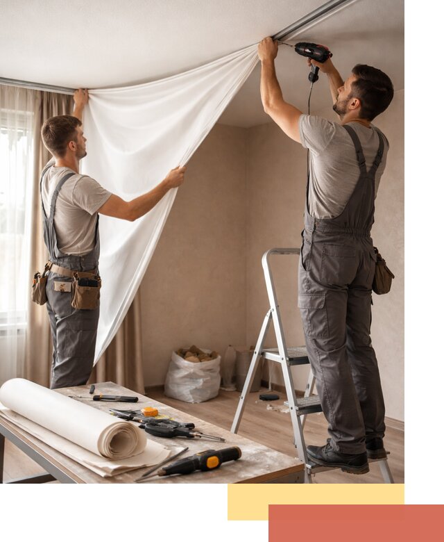 Замена полотна натяжного потолка в Волгодонске быстро и качественно