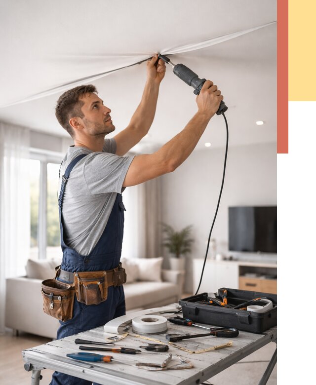 Ремонт натяжных потолков в Волгодонске от 10396 руб. под ключ — ОТДЕЛОЧНИК-Вгн