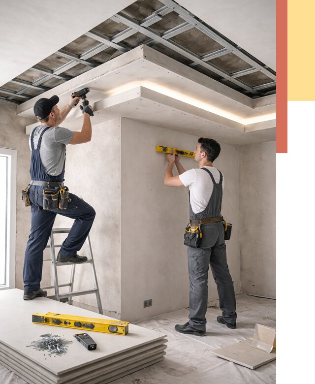 Двухуровневый потолок из гипсокартона в Волгодонске от 1587 руб. под ключ | ОТДЕЛОЧНИК-Вгн