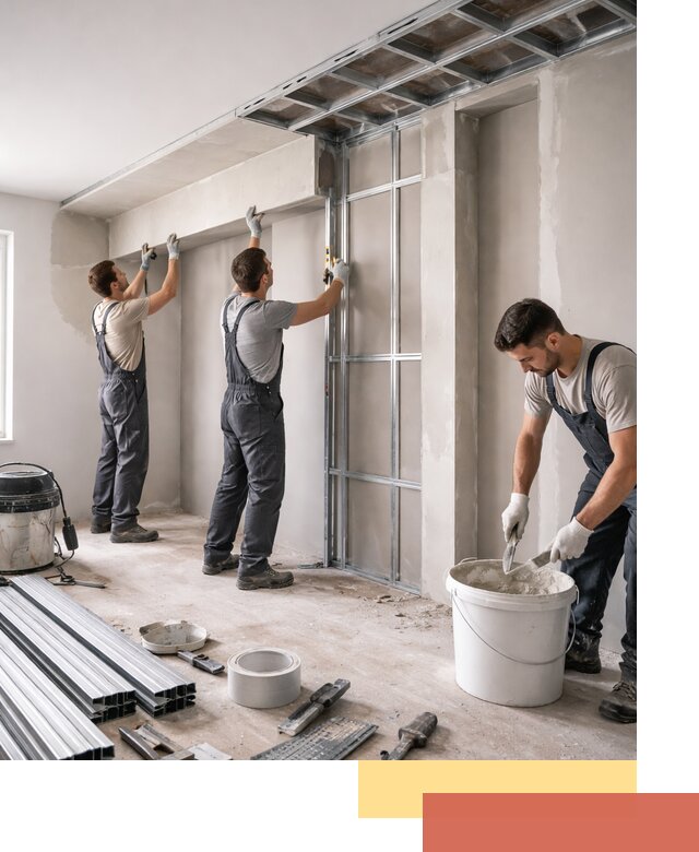 Монтаж потолка из гипсокартона с нишей в Волгодонске