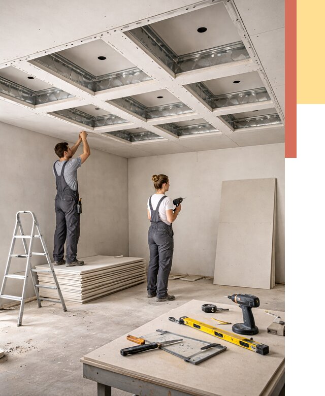 Кессонный потолок из гипсокартона в Волгодонске от 2024 руб. — монтаж и под ключ | ОТДЕЛОЧНИК-Вгн