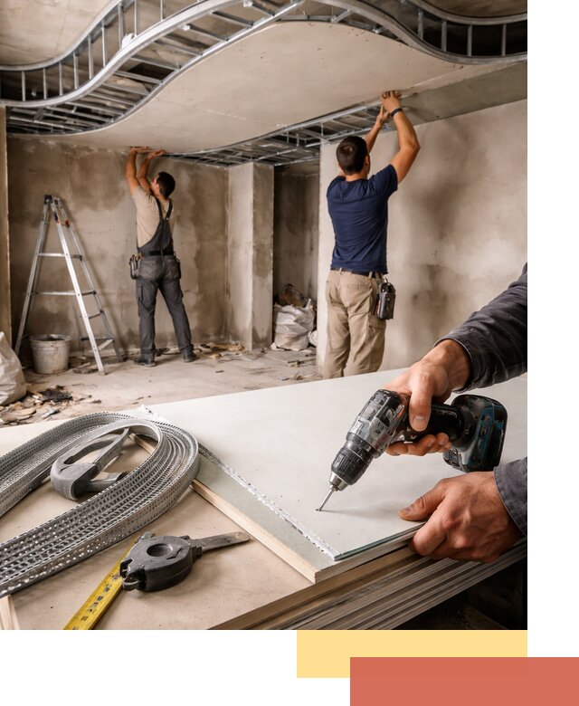 Криволинейный потолок из гипсокартона в Волгодонске — монтаж и отделка