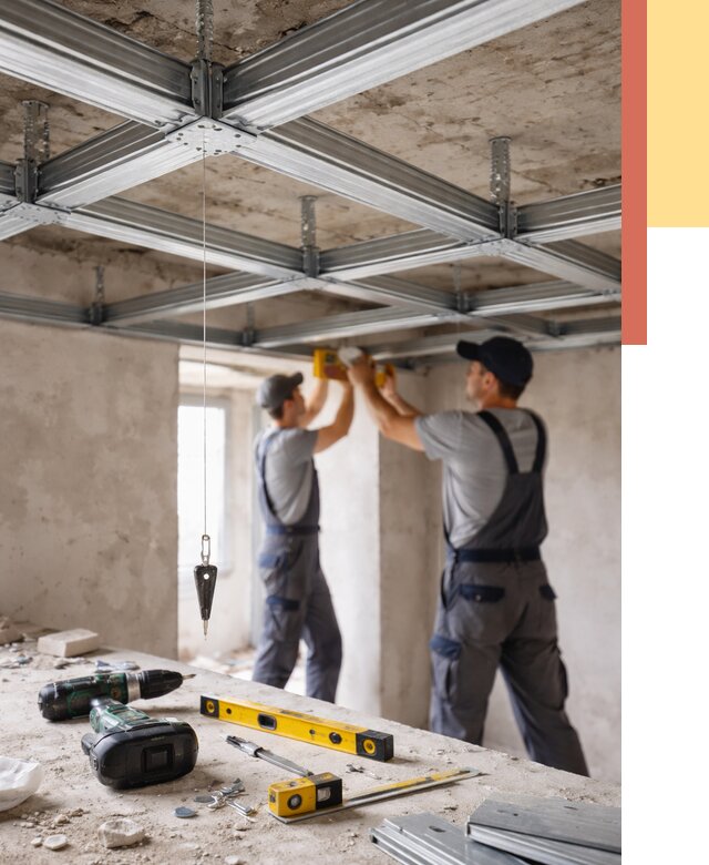 Монтаж каркаса потолка из профиля в Волгодонске от 4924 руб. — услуги ОТДЕЛОЧНИК-Вгн