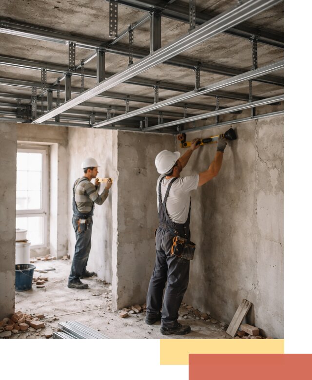 Монтаж каркаса потолка из профильного профиля в Волгодонске