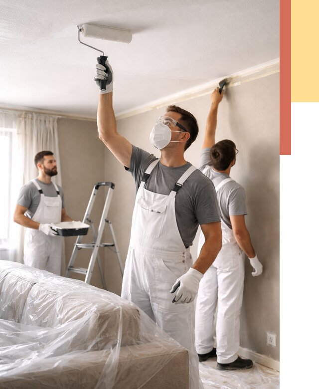 Покраска потолка водоэмельсионной краской в Волгодонске от 2407 руб/м² — услуги под ключ | ОТДЕЛОЧНИК-Вгн