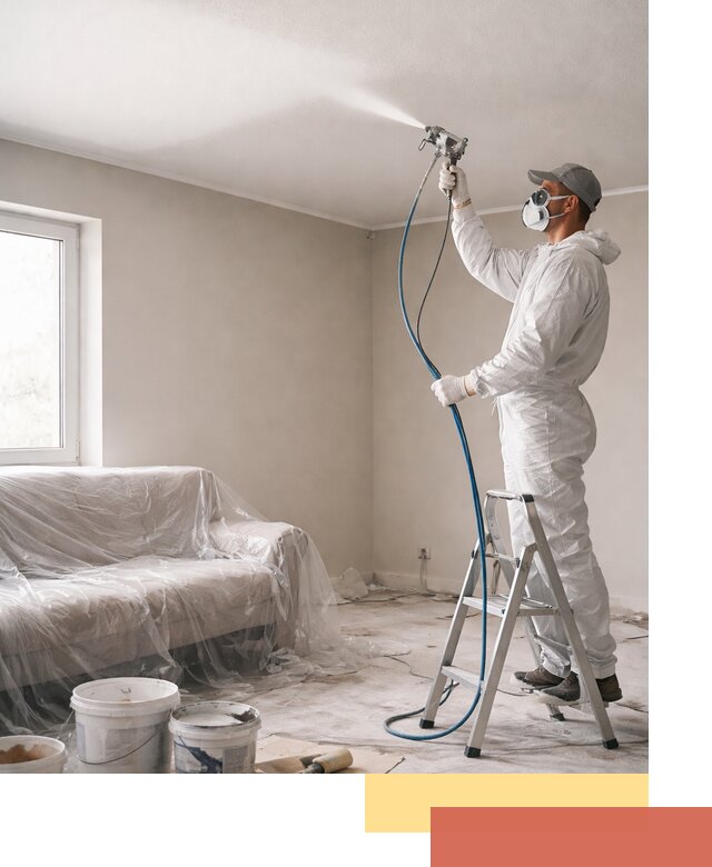 Покраска потолка краскопультом в Волгодонске быстро и качественно