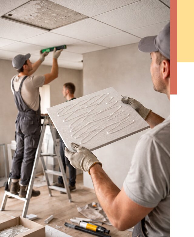 Монтаж потолочной плитки в Волгодонске от 4924 руб. — быстро и недорого | ОТДЕЛОЧНИК-Вгн