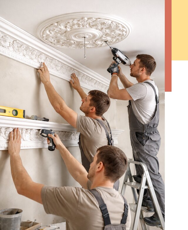 Монтаж лепнины на потолок в Волгодонске от 3502 руб. быстро и недорого | ОТДЕЛОЧНИК-Вгн