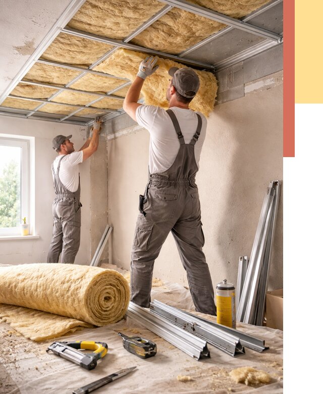 Утепление потолка в Волгодонске от 7879 руб/м2 — недорого, быстро, под ключ | ОТДЕЛОЧНИК-Вгн